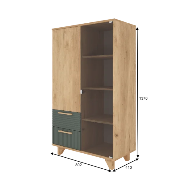 Шкаф-витрина Ньерд дуб вотан/можжевельник Шкаф-витрина Ньерд дуб вотан/можжевельник