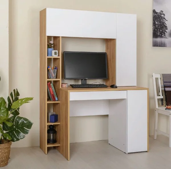 Стол компьютерный Комфорт 12.71 дуб золотой крафт/белый