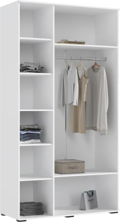 Шкаф 3-х створчатый с зеркалом Норд 1200 белый/белый глянец