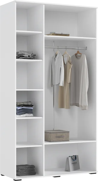 Шкаф 3-х створчатый с зеркалом Норд 1200 белый/белый глянец