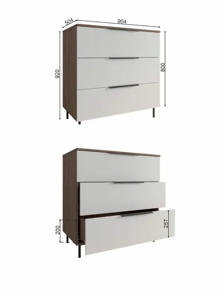 Комод Роза 900 орех франклин/графит скин ройс Комод Роза 900 орех франклин/графит скин ройс