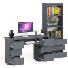 Комплект Мори Стол компьютерный МС-2 + Стеллаж МСТ 600.3 графит