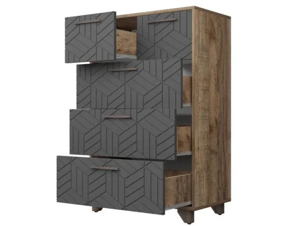 Комод Амстердам дуб самдал/серый графит Комод Амстердам дуб самдал/серый графит