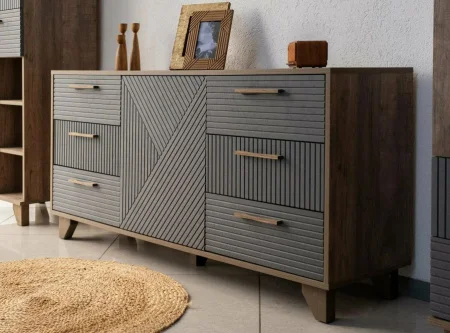 Комод Копенгаген дуб самдал/серый графит Комод Копенгаген дуб самдал/серый графит