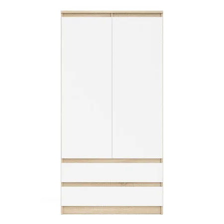 Шкаф два ящика и две дверки МШ 900.1 дуб сонома/белый