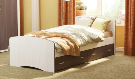 Кровать-6 с ящиками венге/дуб млечный