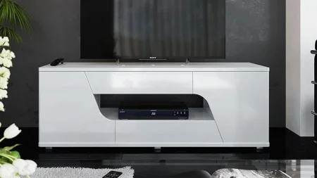 Тумба ТВ Diamond тип 5 белый/белый глянец