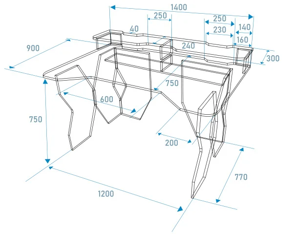 Стол компьютерный с надстройкой СК-5 (1400) венге/кромка красная