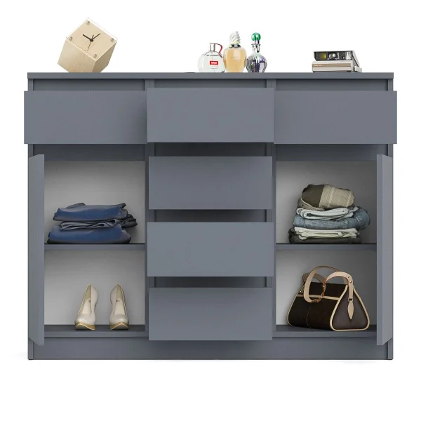 Комод с ящиками и дверками МК 1200.4 графит Комод с ящиками и дверками МК 1200.4 графит