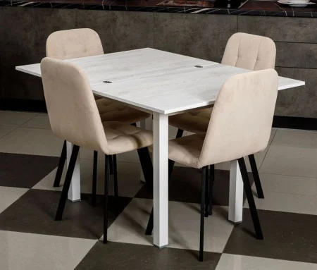 Стол обеденный раскладной белый