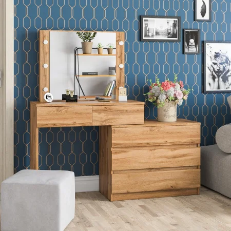 Стол косметический с подсветкой 110 дуб вотан