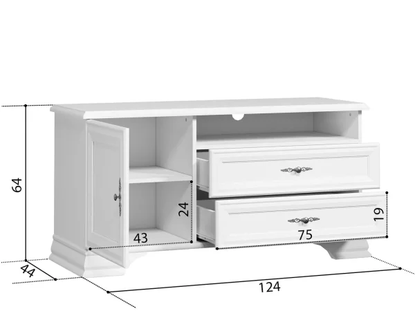 Тумба Кентаки RTV 1D2S белый Тумба Кентаки RTV 1D2S белый