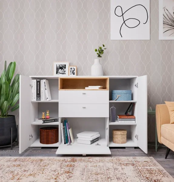 Комод Ланс К303 белый/дуб бунратти Комод Ланс К303 белый/дуб бунратти