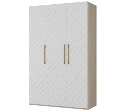 Шкаф 3-х створчатый Копенгаген дуб сонома/белый матовый