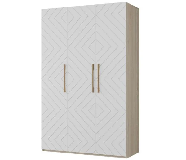 Шкаф 3-х створчатый Копенгаген дуб сонома/белый матовый