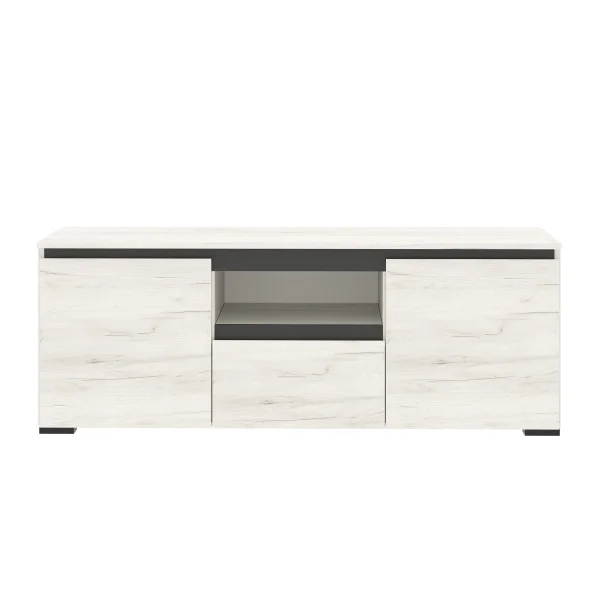 Тумба ТВ Гретта 2С1Я дуб крафт белый/антрацит