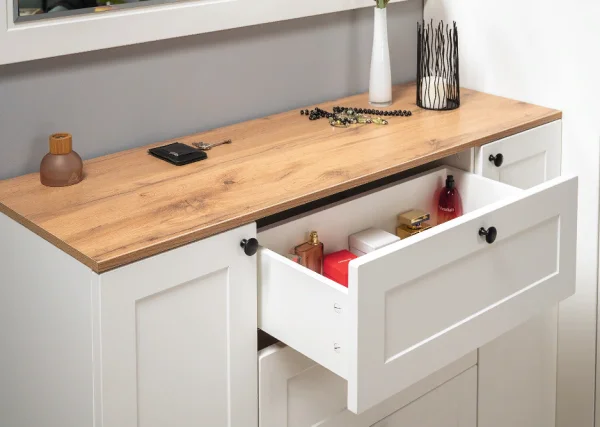 Комод Остин 16.221 белый шагрень/дуб крафт золотой Комод Остин 16.221 белый шагрень/дуб крафт золотой