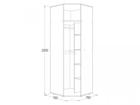 Шкаф угловой Ольга-14 дуб сонома