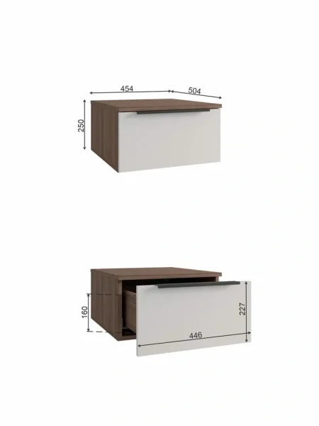 Тумба прикроватная подвесная Роза орех франклин/графит скин ройс Тумба прикроватная подвесная Роза орех франклин/графит скин ройс