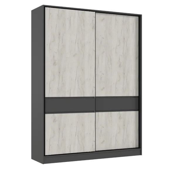 Шкаф-купе Роджина 1800 графит/дуб крафт белый