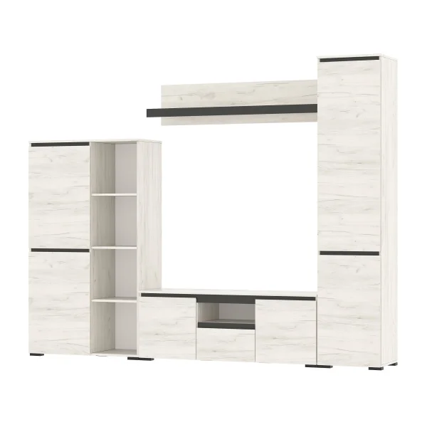 Пенал Гретта 2С дуб крафт белый/антрацит