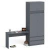 Шкаф распашной с антресолью Мори МШ 900.1+МА 900.1 графит