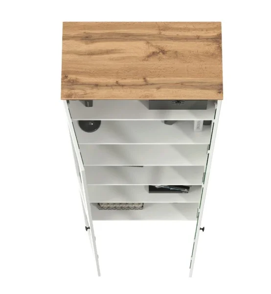 Шкаф-витрина Остин 16.394.02 белый шагрень/дуб крафт золотой Шкаф-витрина Остин 16.394.02 белый шагрень/дуб крафт золотой