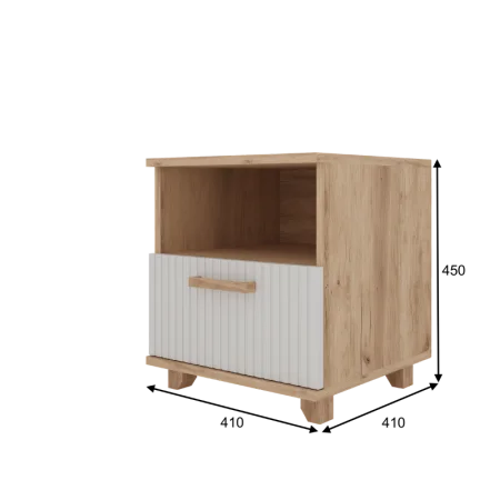 Тумба прикроватная Ньерд дуб вотан/белый софт