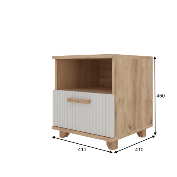 Тумба прикроватная Ньерд дуб вотан/белый софт Тумба прикроватная Ньерд дуб вотан/белый софт