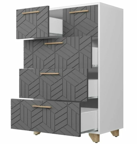 Комод Амстердам белый/серый графит Комод Амстердам белый/серый графит