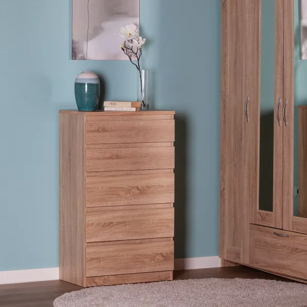 Комод Кастор 5 ящиков дуб сонома Комод Кастор 5 ящиков дуб сонома