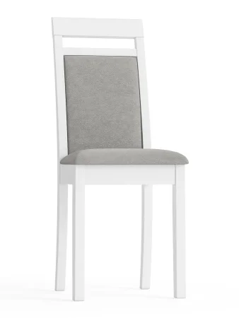 Стул Гольф-12 белый, ткань велюр серый 63