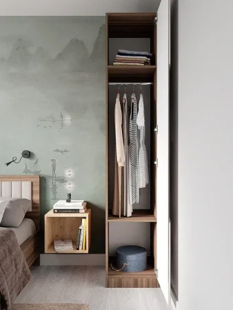 Шкаф Роза 450 орех франклин/бежевый скин тренто