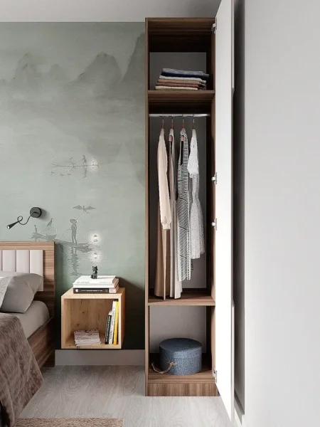 Шкаф Роза 450 орех франклин/бежевый скин тренто