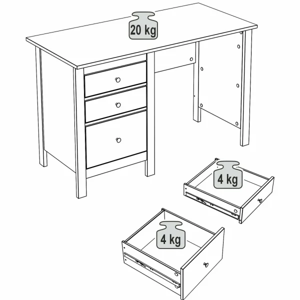 Стол письменный Сага белый