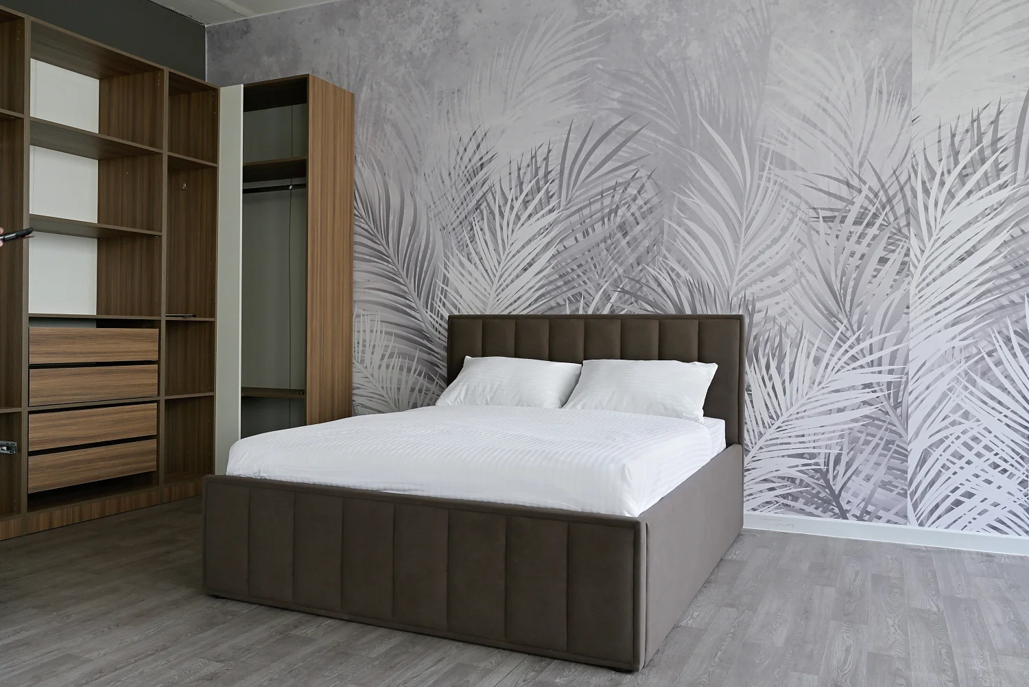 Кровать Лана 160х200 с подъемным механизмом, велюр шоколад