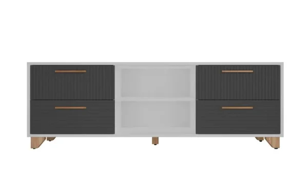 Тумба под ТВ с нишей Копенгаген белый/серый графит