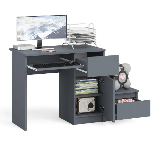 Комплект Мори Стол компьютерный МС-1 правый + Тумба ТПМ 400.1 графит