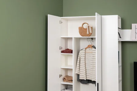 Шкаф для одежды Эйр 13.340 белый шагрень