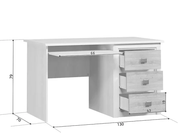 Стол письменный Коен BIU/130 венге/штрокс