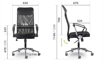 Кресло МС-040 Директ Лайт В хром черный Кресло МС-040 Директ Лайт В хром черный