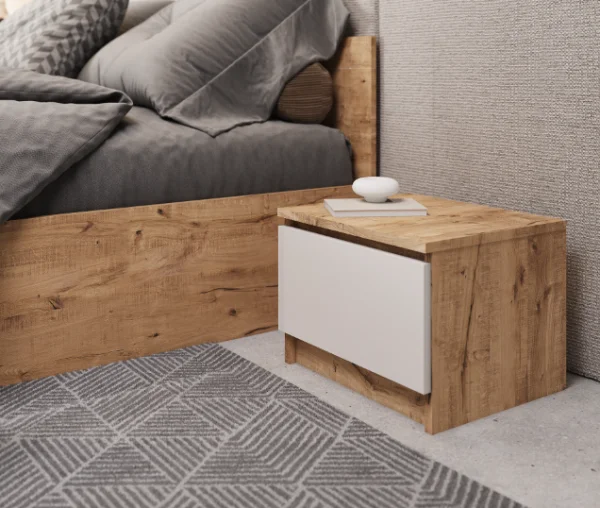 Тумба прикроватная Охта Лайт 400 дуб вотан/белый Тумба прикроватная Охта Лайт 400 дуб вотан/белый