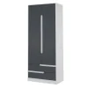 Шкаф 2-х дверный Гавана белый/серый графит