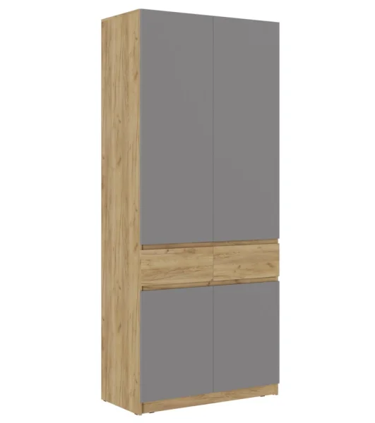 Шкаф Бостон ШК-001 дуб крафт золотой/серый шифер