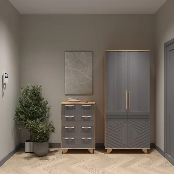 Шкаф Ньерд 900 дуб вотан/черника