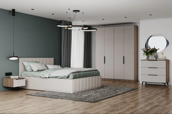 Кровать Лана 160х200 с подъемным механизмом, велюр бежевый софт Кровать Лана 160х200 с подъемным механизмом, велюр бежевый софт