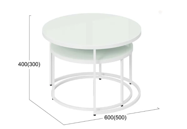 Стол журнальный Вега белый, стекло лакобель белый Стол журнальный Вега белый, стекло лакобель белый