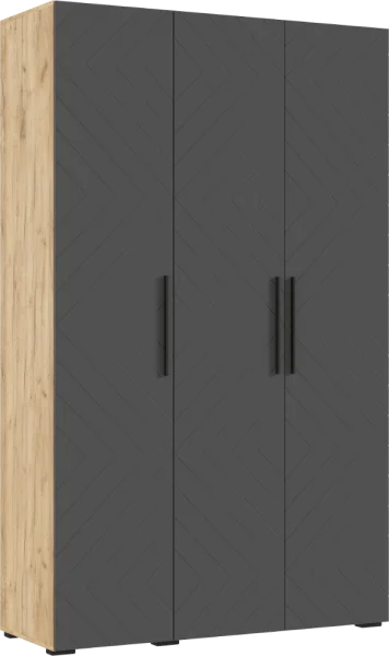 Шкаф 3-х створчатый Флэш 1350 браш графит/дуб крафт