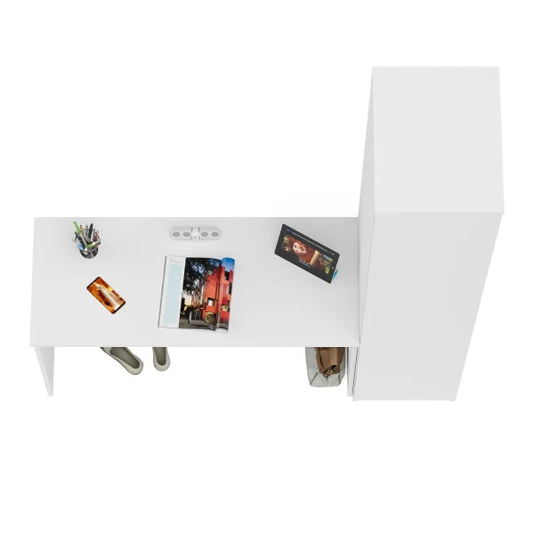 Комплект Мори Стол письменный МСП 1200.1 + Пенал МШ 400.1 белый