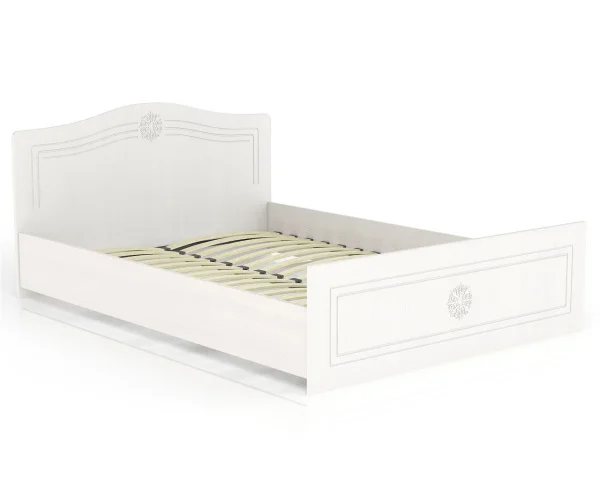 Кровать Онега дуб беленый/белый вельвет Кровать Онега дуб беленый/белый вельвет